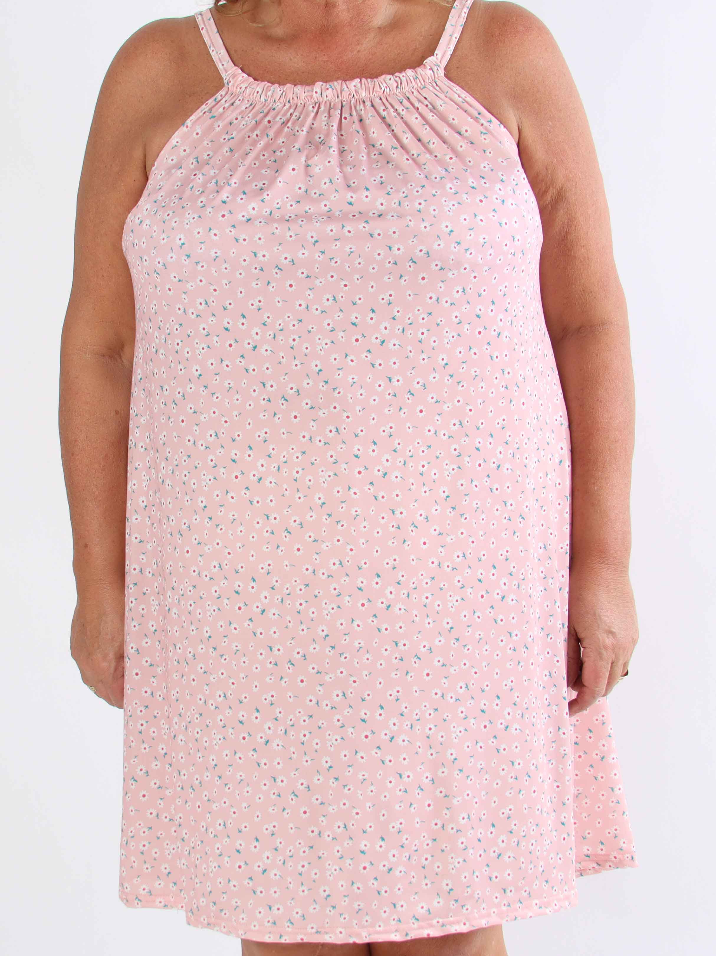 SunLove Small Flower - Elastisk plus size kjole med blomsterprint